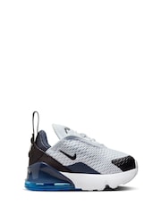 Nike White/Blue Infant Air Max 270 Trainers - Image 3 of 9