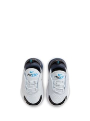Nike White/Blue Infant Air Max 270 Trainers - Image 7 of 9