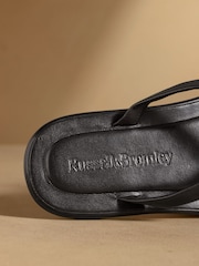 Russell & Bromley Black Beck Crossover Toe Loop Sandals - Image 5 of 7