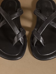 Russell & Bromley Black Beck Crossover Toe Loop Sandals - Image 7 of 7