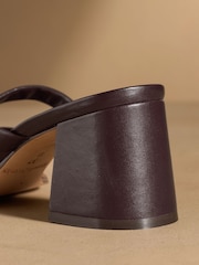 Russell & Bromley Burgundy Stour Toe Loop Block Heel Sandals - Image 7 of 7