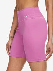 Nike Bright Pink One Mid Rise 7 Inch Shorts - Image 3 of 4