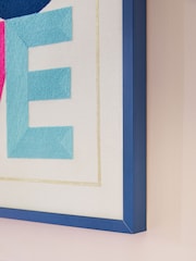 Navy Big Love Slogan Embroidered Framed Wall Art - Image 3 of 6