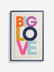 Navy Big Love Slogan Embroidered Framed Wall Art - Image 5 of 6