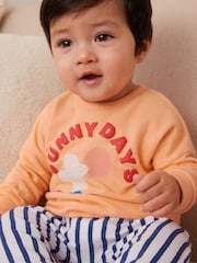 Orange Sunny Days Baby Cosy Sweatshirt and Wide Leg Trousers 2 Piece Set - Image 11 of 11
