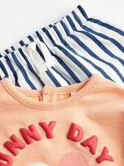 Orange Sunny Days Baby Cosy Sweatshirt and Wide Leg Trousers 2 Piece Set - Image 6 of 11