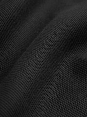 Black Ribbed Short Sleeve Curved Neck Top - Image 2 of 2
