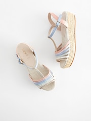 Multicolour Pastel Wedge Sandals - Image 3 of 6