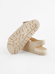 Neutral Cream Two Strap Quilted Sandals - Image 4 of 6