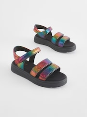 Rainbow Metallic Chunky Wedge Sandals - Image 1 of 6