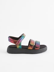Rainbow Metallic Chunky Wedge Sandals - Image 2 of 6