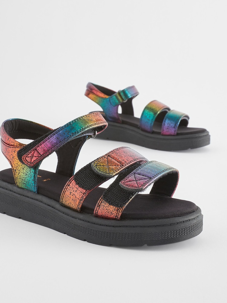 Rainbow Metallic Chunky Wedge Sandals - Image 6 of 6