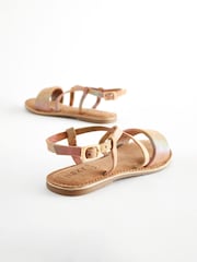 Pastel Rainbow Shimmer Leather Sandals - Image 3 of 6