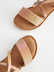 Pastel Rainbow Shimmer Leather Sandals - Image 5 of 6