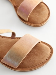Pastel Rainbow Shimmer Leather Sandals - Image 6 of 6
