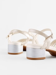 White SIlver Metallic Platform Heel Occasion Sandals - Image 6 of 6