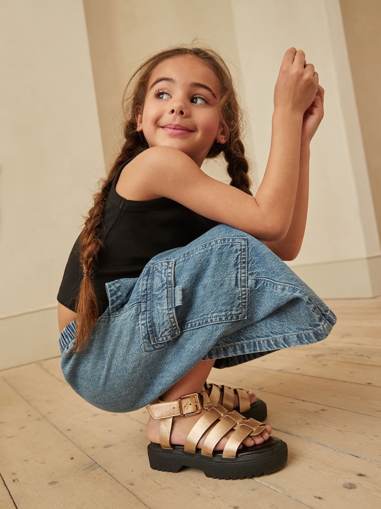 Rose Gold Chunky Gladiator Sandals - Image 2 of 8