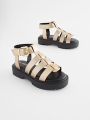 Rose Gold Chunky Gladiator Sandals - Image 3 of 8