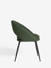 Set of 2 Casual Bouclé Olive Green Hewitt Black Leg Dining Chairs - Image 4 of 7