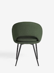 Set of 2 Casual Bouclé Olive Green Hewitt Black Leg Dining Chairs - Image 5 of 7