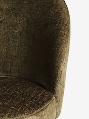 Set of 2 Plush Chenille Moss Green Newman Black Leg Dining Chairs - Image 6 of 7