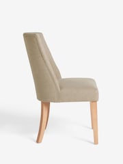 Set of 2 Soft Linen Look Light Natural Wolton Collection Luxe Dining Chairs - Image 5 of 8