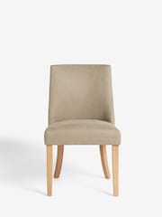 Set of 2 Soft Linen Look Light Natural Wolton Collection Luxe Dining Chairs - Image 7 of 8