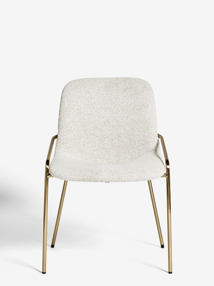 Set of 2 Casual Boucle Light Natural Elia Dining Chairs - Image 2 of 6