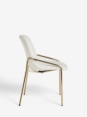 Set of 2 Casual Boucle Light Natural Elia Dining Chairs - Image 3 of 6