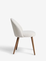 Set of 2 Casual Boucle Light Natural Newman Dark Wood Leg Dining Chairs - Image 5 of 8