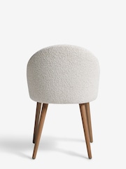 Set of 2 Casual Boucle Light Natural Newman Dark Wood Leg Dining Chairs - Image 6 of 8