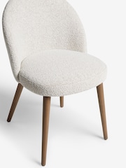 Set of 2 Casual Boucle Light Natural Newman Dark Wood Leg Dining Chairs - Image 7 of 8