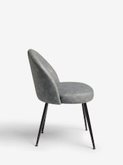 Set of 2 Arona Faux Leather Mid Grey Newman Black Leg Dining Chairs - Image 5 of 8