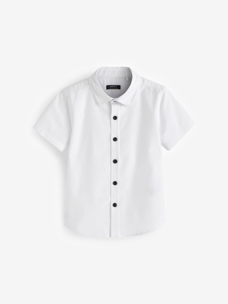 White Short Sleeve Oxford Shirt (3mths-7yrs) - Image 1 of 3