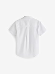 White Short Sleeve Oxford Shirt (3mths-7yrs) - Image 2 of 3