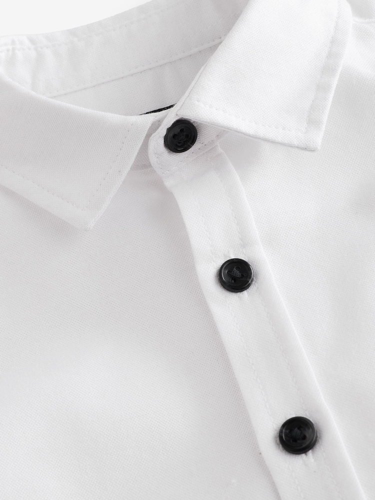 White Short Sleeve Oxford Shirt (3mths-7yrs) - Image 3 of 3