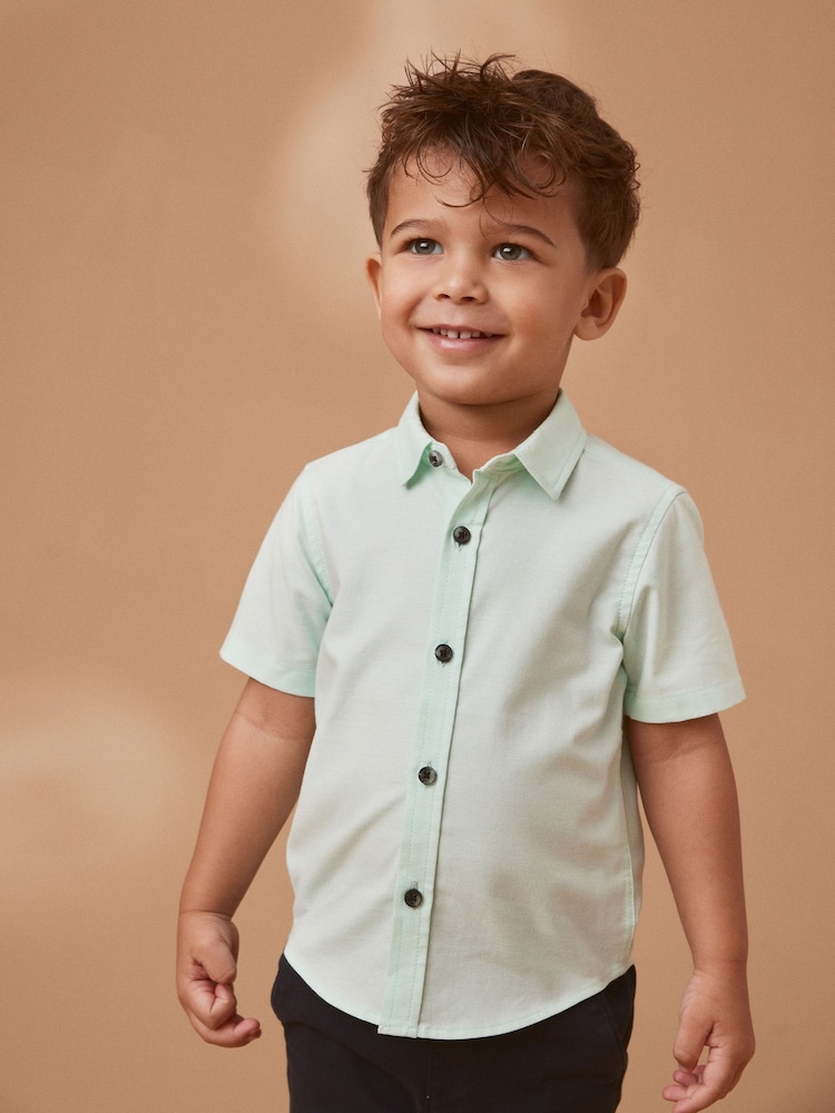 Mint Green Short Sleeve Oxford Shirt (3mths-7yrs) - Image 1 of 6