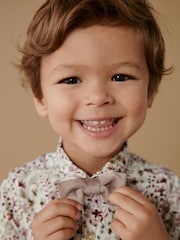 Pink Floral Short Sleeve Shirt And Bow Tie Set (3mths-7yrs) - Image 4 of 8