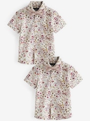 Pink Floral Short Sleeve Shirt And Bow Tie Set (3mths-7yrs) - Image 5 of 8