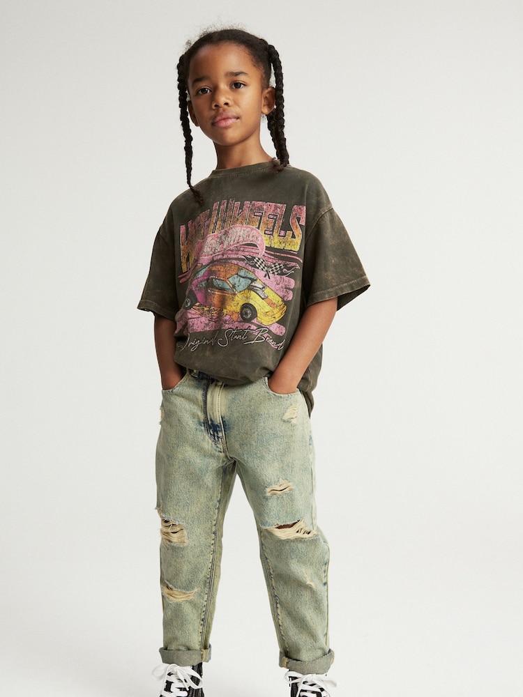 Yellow Distressed Mom Jeans (3-16yrs) - Image 1 of 7