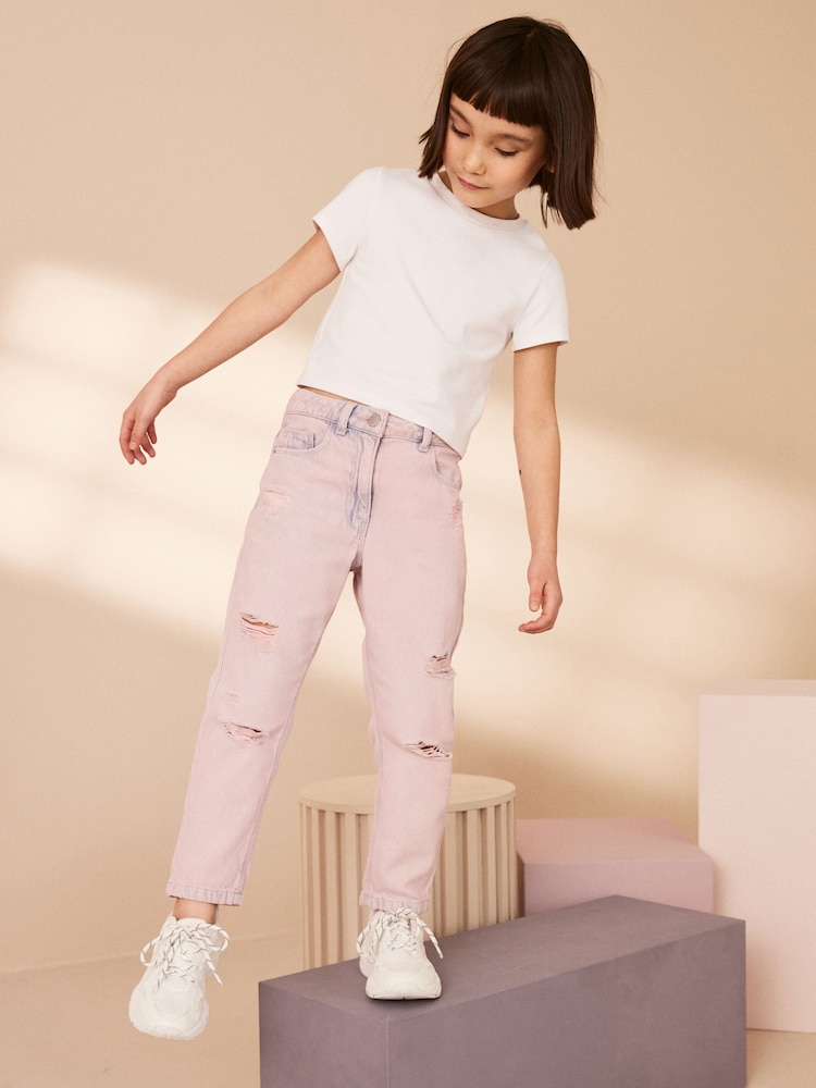 Light Pink Mom Jeans (3-16yrs) - Image 1 of 7 Light Pink Mom Jeans (3-16yrs) - Image 1 of 7