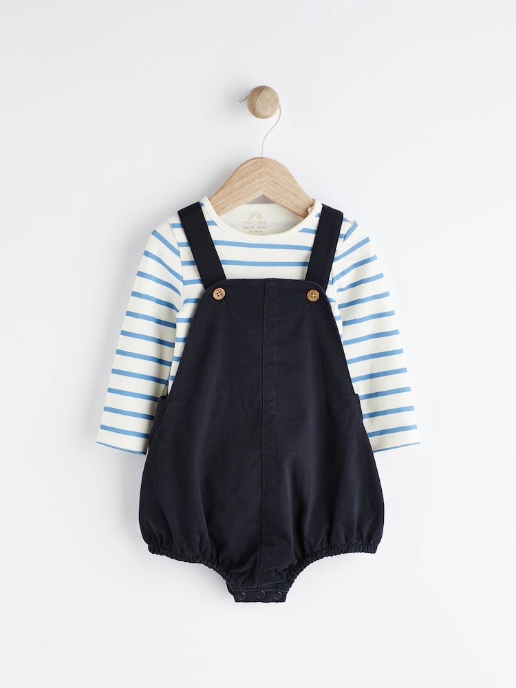 Navy Blue Dungarees And Bodysuit Baby Set (0mths-2yrs) - Image 1 of 8
