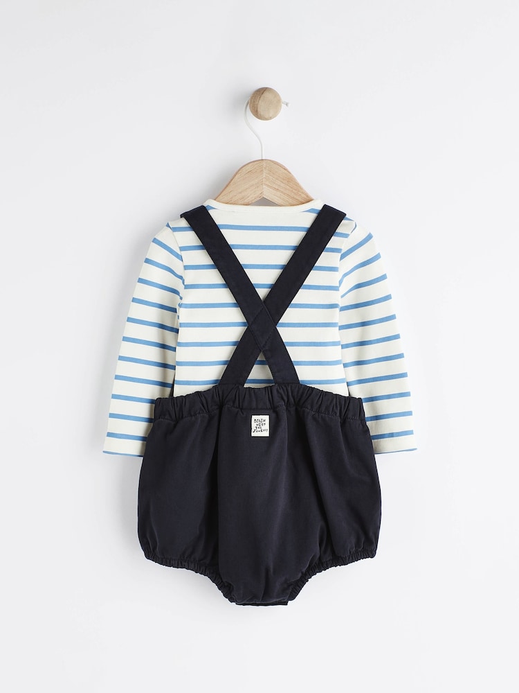 Navy Blue Dungarees And Bodysuit Baby Set (0mths-2yrs) - Image 2 of 8