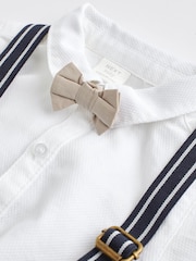 Navy Blue Baby 100% Cotton Shirt Trousers and Braces Set 4 Piece (0mths-2yrs) - Image 4 of 8