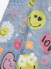 Mid Blue Denim Mom 100% Cotton Smiley World Jeans (3-16yrs) - Image 7 of 8