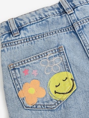 Mid Blue Denim Mom 100% Cotton Smiley World Jeans (3-16yrs) - Image 8 of 8