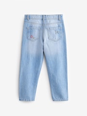 Denim Bright Blue Floral Embroidered Mom Jeans (3-16yrs) - Image 6 of 7