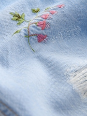 Denim Bright Blue Floral Embroidered Mom Jeans (3-16yrs) - Image 7 of 7