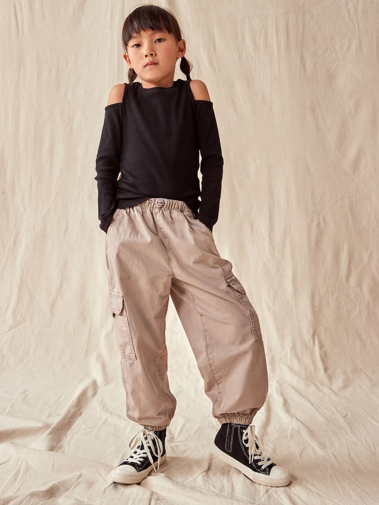 Mink Brown Parachute Cargo Cuffed Trousers (3-16yrs) - Image 1 of 10