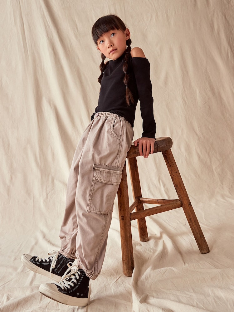 Mink Brown Parachute Cargo Cuffed Trousers (3-16yrs) - Image 2 of 10